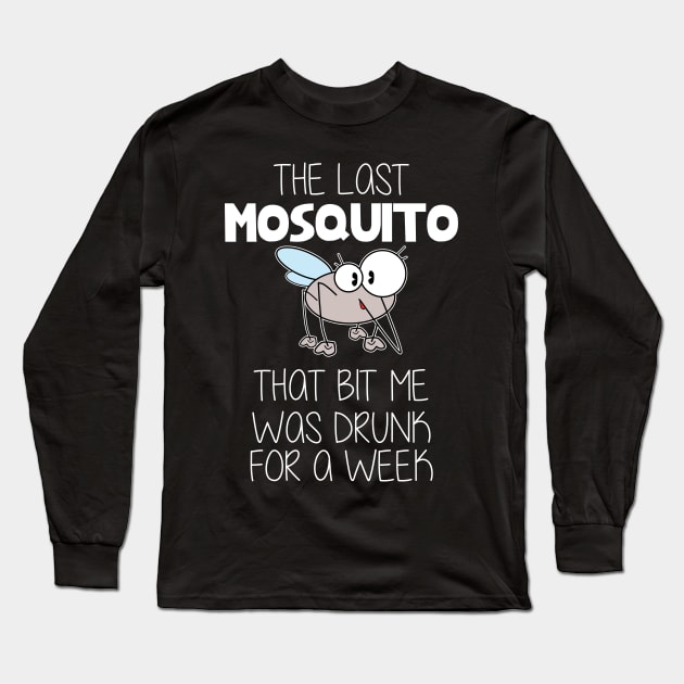 Alcohol Drunk Mosquito Long Sleeve T-Shirt by Imutobi